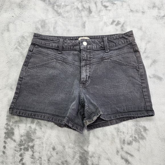 Universal Thread Shorts Womens 8/28 Faded Black Vintage Midi Bermuda Stretch - Picture 1 of 14